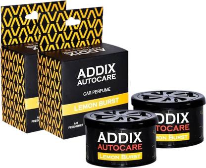 Addix Auto Care Lemon Burst Car Freshener Blocks Premium Gel Car Fragrance Lemon Burst pack of 2 combo