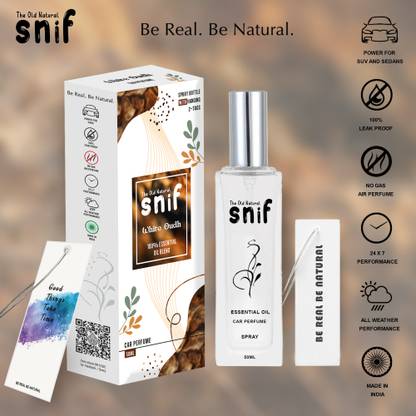 The Old Natural White Oudh Car Air Freshener Car Freshener Spray White Oudh Spray Car Perfume 50ml with 2 Hanging Tags