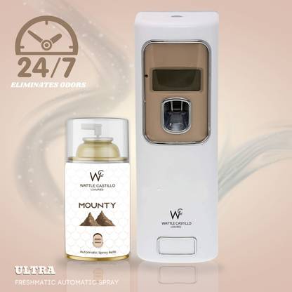 Wattle Castillo Automatic Air Freshener Dispenser & Mounty Refill-265ml(Dispenser+Refill) Automatic Spray, Diffuser Set Automatic Air Freshener Dispenser And Refill