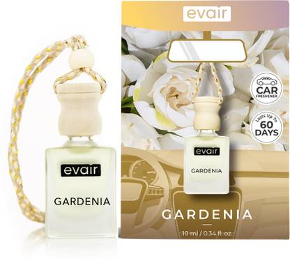 EVAIR Gardenia Car Freshener Diffuser Car Air Freshener with Essential Oils Fragrance in Glass Bottle
