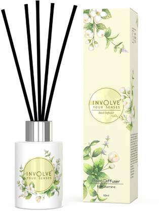 Involve Pura Winter Jasmine Reed Diffuser Set | Reed Diffuser Sticks, Decor and Gifts Diffuser Set Room Fragrance for Home, Bedroom, Living Room & Office- 60 ml | Ideal for Gifting