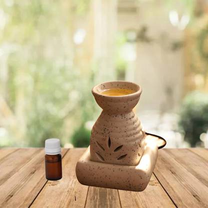 Jimkia Ceramic Electric Diffuser Set Five Leaf Oil Burner With Aroma Oil, Diffuser, Diffuser Set Ceramic Electric Diffuser Set Five Leaf Oil Burner With 10 ml Aroma Oil Diffuser Lamp