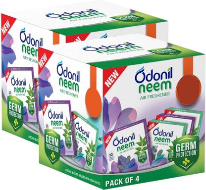 Odonil Assorted Blocks Bathroom Air Freshener Neem Mixed Fragrances Blocks - 192g (48gx4) - Pack of 2