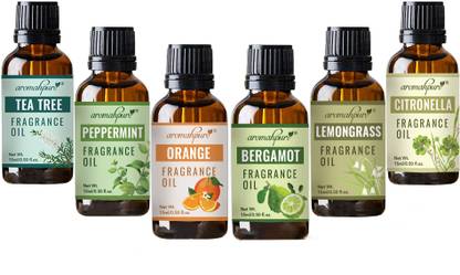Aromahpure Fragrance Oil - Refreshing Series | Aroma Oil Home Fragrance Aroma Oil Fragrance Oil - Refreshing Series | 90 ml | Set of 6| Aroma Oil for Home Fragrance | Best for Aromatherapy | Used in Diffusers, Candles, Air Fresheners, Soaps.