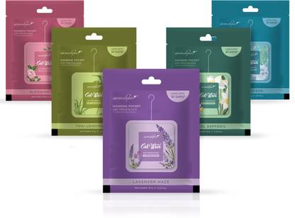 Aromahpure Gel Wave Bathroom Freshener Assorted Set of 5 Gel-Based hanging Pocket freshener Blocks GEL-WAVE