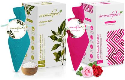 Aromahpure Camphor Cube (Rose+Bhimseni) Car Freshener Blocks Camphor Cube