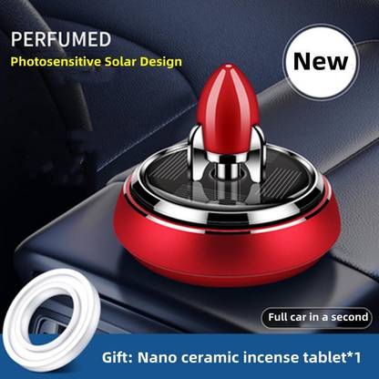 Sameili ™ Red UFO Rocket Car Aroma Diffuser Air Freshener Perfume Solar Power Diffuser Rocket style Decoration With Perfume For All Cars (UFO Rocket Car