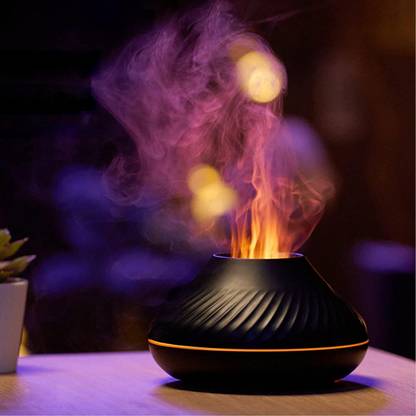FLOJOY 3D Fire Flame Effect Color Changing Essential Oil fire Humidifier Diffuser, Aroma Oil 3D Fire Flame Effect Essential Oil fire Diffuser