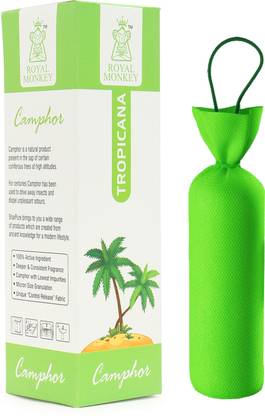 Royal Monkey Tropi cana Fragrance 100% Pure & Organic Camphor Pouch Air Freshener Potpourri 100% Pure & Organic Camphor Pouch for Car, Room, Bathroom & Air Freshener