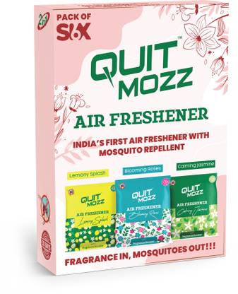 QUITMOZZ Blooming Roses, Lemony Splash and Calming Jasmine Blocks Air Freshener with Mosquito Repellent, Instant and Long Lasting Fresh Fragrance