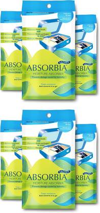 ABSORBIA No Fragrance Car Freshener Blocks Moisture Absorber | Sachet(100gms X6 Sachet) - Season Pack of 6 |Absorption Capacity 200ml Each Sachet | Dehumidier for Bags, Suitcases & Drawers | Fights Moisture,Musty smells etc