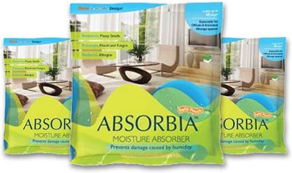 ABSORBIA No Fragrance Blocks Moisture Absorber | Refill Pouch for Reusable Box - Pack of 6 (800ml Each) | Dehumidifier for Larger Areas Rooms| Fights Against Moisture, Mould, Fungus Musty Smells