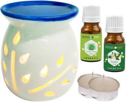 PeepalComm Diffuser for Essential Oil Burner for Burning Aroma Oil for Home Décor Fragrance Aroma Oil, Diffuser PP-BlueTop Diffuser Set