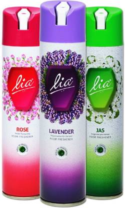 Lia Jasmine, Rose, Lavender Spray Air Freshner Pack