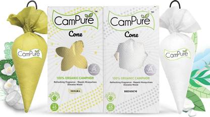 CamPure Cone Air Freshener - Bhimseni & Mogra - Pack of 2 Potpourri Cone Air Freshener - Bhimseni & Mogra - Pack of 2
