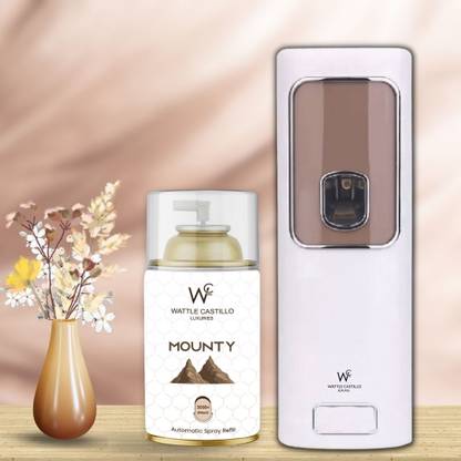Wattle Castillo Automatic Air Freshener Dispenser(Machine+Mounty Refill -265ml) 3000+ Sprays Automatic Spray, Refill WC-Machine02+Mounty