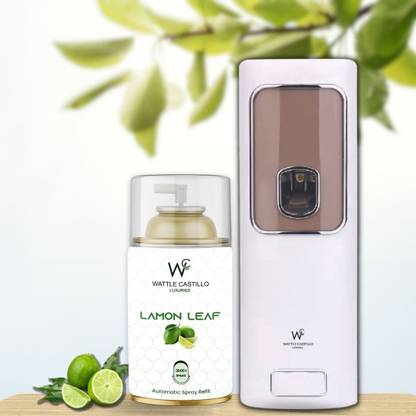 Wattle Castillo Automatic Air Freshener Dispenser(Machine+Lemonleaf Refill -265ml) 3000+ Sprays Automatic Spray, Refill WC-Machine02+Lemonleaf