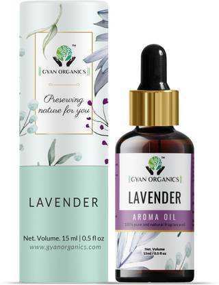Gyan Organics Lavender Aroma Oil, Diffuser, Refill, Spray Aroma Oil Lavender Diffuser Refill Oil Fragrance Floral Heart Aroma Oil Fragrance for Home Room Office & Washrooms