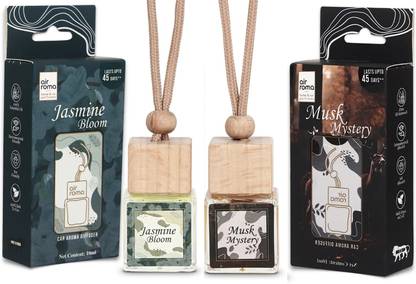 Airroma Musk & Jasmine Car Freshener Diffuser, Aroma Oil Long Lasting Hanging Car Perfume, Lasts Up to 45 Days
