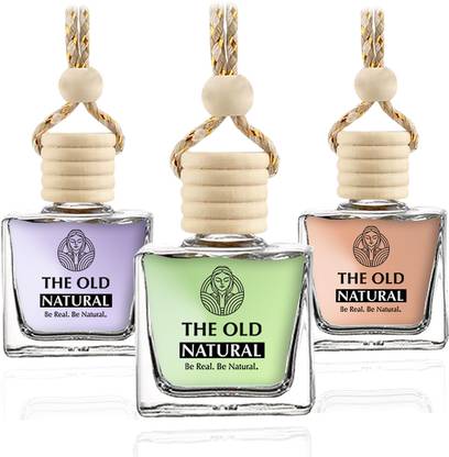 The Old Natural Expressions+Lavish Musk+Mysteri Car Freshener Aroma Oil, Diffuser Car Air Freshener with Essential Oils Fragrance in Glass bottle with Wooden Diffuser Lid | 10ml (Expressions+Lavish Musk+Mysteri Combo, 3 * 10ml)