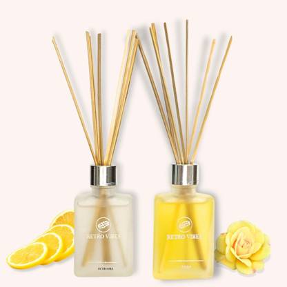 Retro Vibes Essential Oil Diffuser for Home, Natural & Long-Lasting Fragrance, Rose & Lemon Diffuser Set Essential Oil Diffuser for Home, Bedroom | Natural & Long-Lasting Fragrance