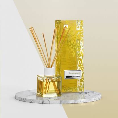 ROSeMOORe Scented Reed Diffuser Lemongrass Diffuser scented 10 stick Reed Diffuser Lemongrass