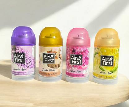 Air first Automatic Spray Refill Combo Pack 250ML*4 Pcs. Spray Air Freshener Automatic