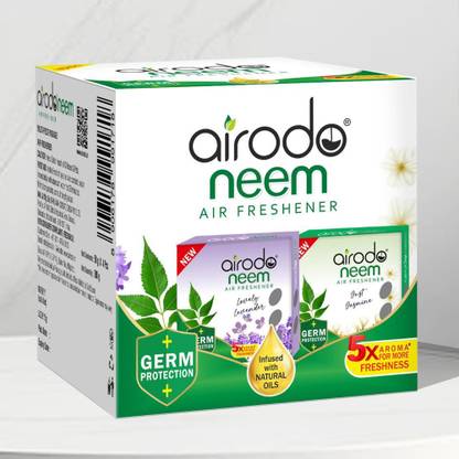 AIRODO Lavender, Jasmine Blocks Neem Bathroom Air Freshener Assorted Blocks|30 Days Long Lasting(4x50gm)