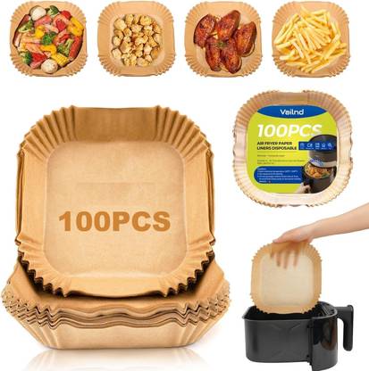 MINITUL 100Pcs Air Fryer Baking Paper Square Air Fryer