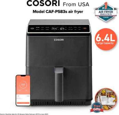 COSORI CAF P583S Dual Blaze™ 6.4L Large Smart Air Fryer with 12-in-1 One-touch Presets Air Fryer