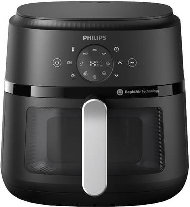 PHILIPS NA231/00 with touch panel & Cooking window, uses up to 90% less fat, 1700W, with Rapid Air Technology Air Fryer