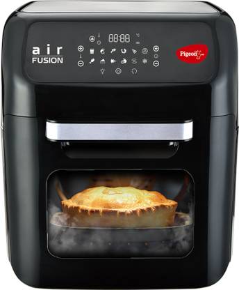 Pigeon 16437 with 1800W | 2-in-1 Appliance - Airfryer OTG | Digital Touchscreen | 9 Preset Menu | Air Fry, Bake, Broil, Toast, Defrost | With Rotisserie | 7 Accessories - Black Air Fryer