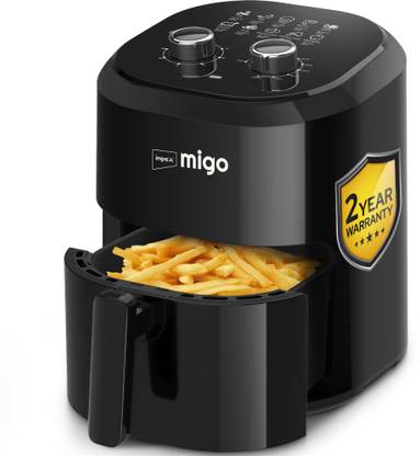 IMPEX Nutrifry 7 in 1 Function, Uses up to 90% Less Fat 1150 W, Cyclonic Air Flow Cooking, Smart Touch Display (Black) Air Fryer