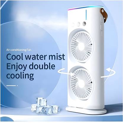 The Whimsify Store Double-Ended Spray Fan| Portable Air Cooler With Lamp For Table, office, Home Portable Room Air Purifier