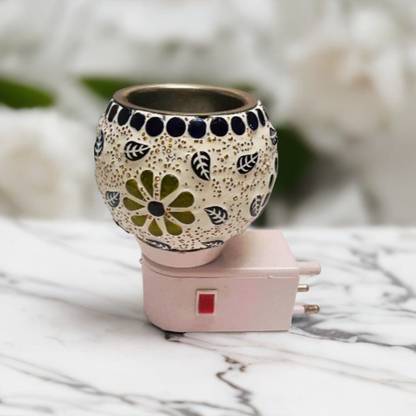 BERG Electric Diffuser Kapoor Dani with On/Off Switch & Night Lamp (Model-Sunflower) Portable Room Air Purifier