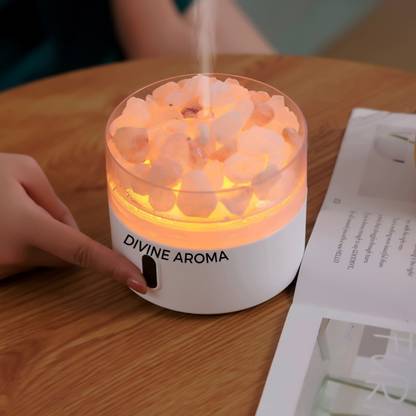 Divine Aroma White Ultrasonic Aroma Diffuser & Rosemary Pure Essential Oil Diffuser Set Portable Room Air Purifier