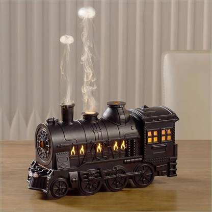 vastraveda Train-Shaped Flame Humidifier with LED & Mist Spra Portable Room Air Purifier