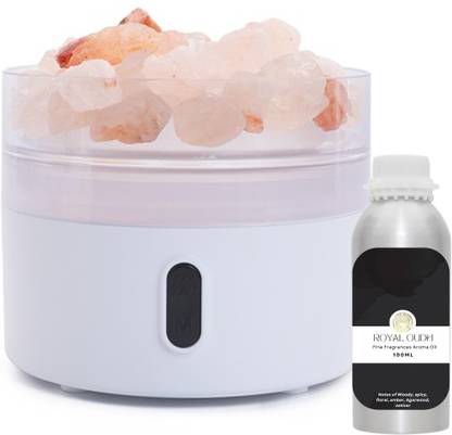Divine Aroma White Aroma Diffuser & Royal Oudh Aroma Oil For Home Fragrance,Hotels,Spa &Salon Portable Room Air Purifier