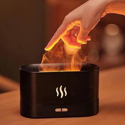 sanbhav Flame Effect Humidifier Essential Oil Diffuser LED Simulated Fire Mist Portable Room Air Purifier