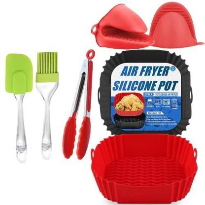 VALTUJA Square Air Fryer Package - 6 Pack Air Fryer Liners Airfryer Tray
