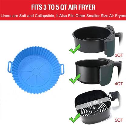 FIMTOWN Air Fryer Liners I Round Silicone Basket Baking Tray Airfryer Tray