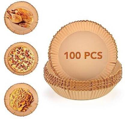 ZORIADA Fryer-Paper 100PCS Disposable Paper Liner, Non-stick, Baking Paper Airfryer Tray