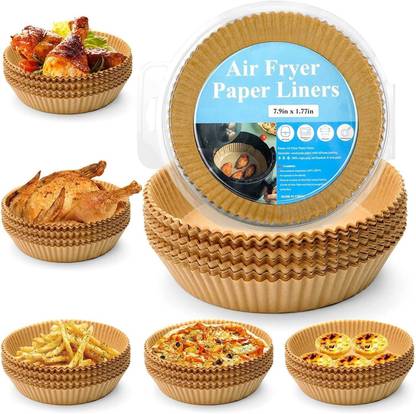maruhub 50pcs Air Fryer Liner Paper Disposable Non-Stick Oil-Proof Parchment Airfryer Tray