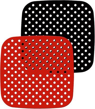 Varni Silicone Liners Non Stick Easy Clean Air Fryer mat Oven Baking Pack2 Square Airfryer Tray