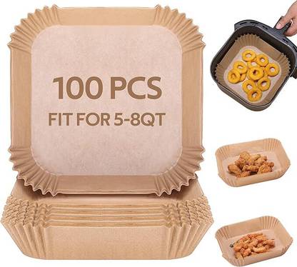 Seseno 100 Pcs Bread Loaf Paper Tray for Air Fryer – BPA-Free Liner Airfryer Tray