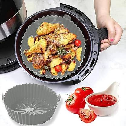 Besillia Air Fryer Silicone Pot Set of 1,Silicone Liners Food Safe Non Stick,Geay Airfryer Tray
