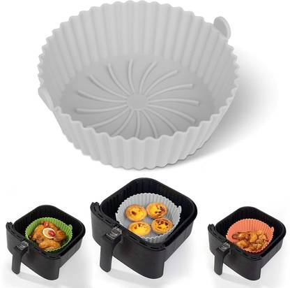 GOPINATH AUTOLINK Air Fryer Reusable Silicone Pot Non-Stick Air Fryer Liner Ear Handles Pot 1 Airfryer Tray