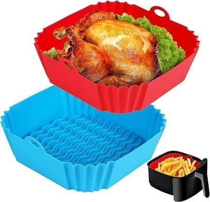 ZOVISU Air Fryer Silicone Pot 8.2'' Non-Stick Silicone Air Fryer Liners, Reusable Airfryer Tray