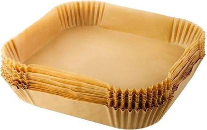 SKYVO 100 Pcs Air Fryer Baking Parchment Trays – No-Stick, No-Mess! Airfryer Tray