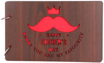 Mishtukocrafts Photo Album Wooden Engraved Diary File Scrap book Large Album